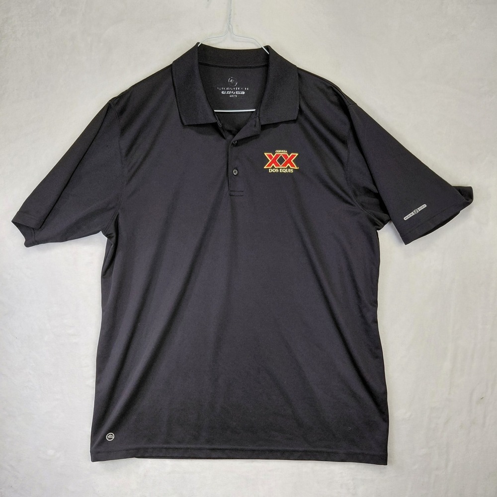 Stormtech Mens Black Dos Equis Beer Logo H2X Dry Performance Polo Shirt XL
